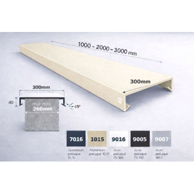 Straight metal coping 300 mm