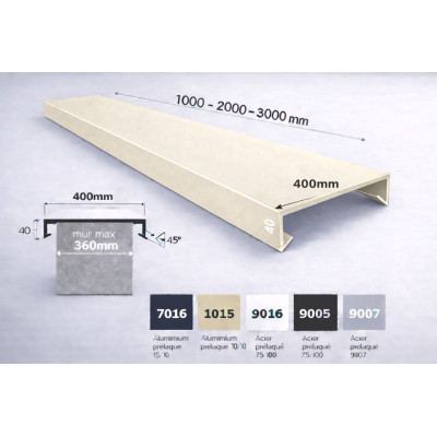 Straight metal coping 400 mm