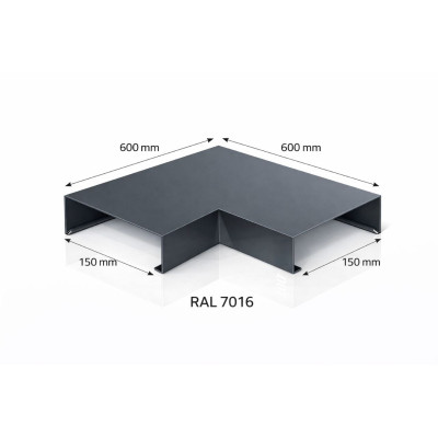 Attika Winkel 150 mm Aluminium | 90° Ecke | Schweiz