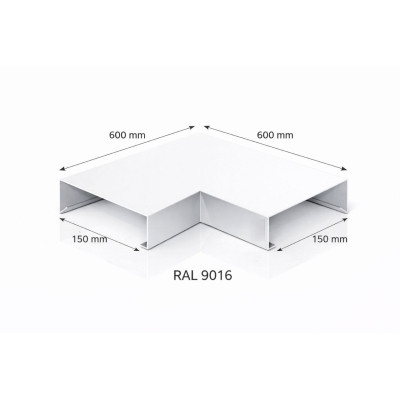Aluminium coping corner 150 mm | 90° parapet angle | Switzerland