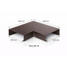 Aluminium coping corner 200 mm | 90° parapet angle | Switzerland