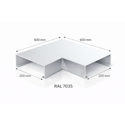 Angle couvertine aluminium 200 mm – angle 90° – série 200