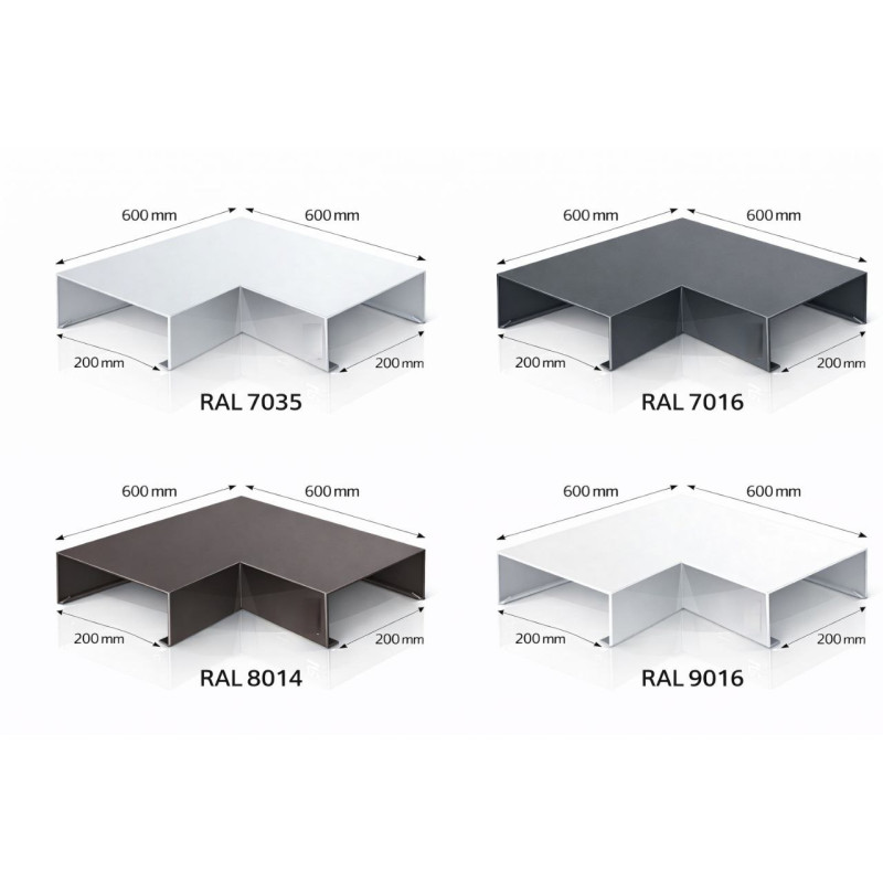 Angle couvertine aluminium 200 mm | Angle 90° acrotère | SuissePliage