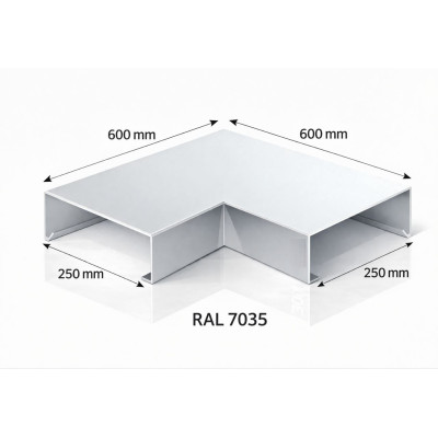 Angle couvertine aluminium 250 mm – angle 90° – série 250