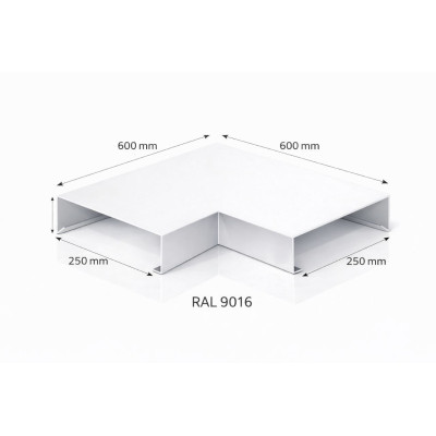 Aluminium coping corner 250 mm | 90° parapet angle | Switzerland