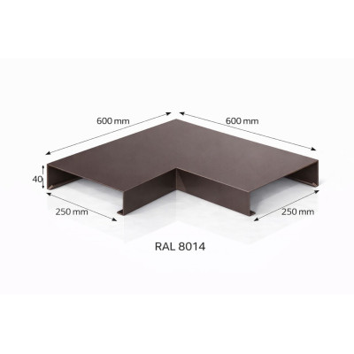Angle couvertine aluminium 250 mm | Angle 90° acrotère | SuissePliage