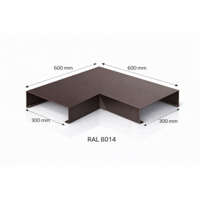 Angle couvertine aluminium 300 mm – angle 90° – série 300