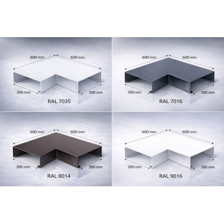 Angle couvertine aluminium 300 mm – angle 90° – série 300