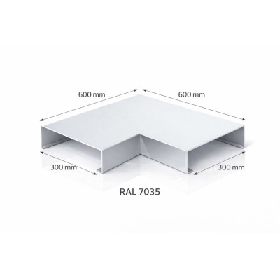 Angle couvertine aluminium 300 mm – angle 90° – série 300
