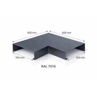 Aluminium coping corner 300 mm | 90° parapet angle | Switzerland