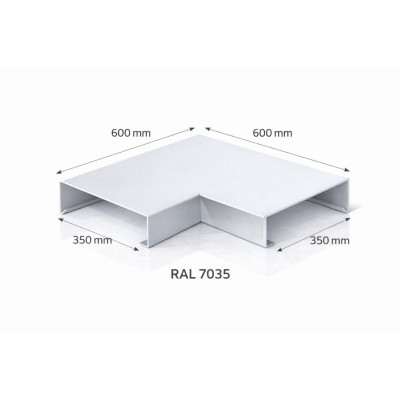 Aluminium coping corner 350 mm | 90° parapet angle | Switzerland