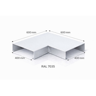 Aluminium coping corner 400 mm | 90° parapet angle | Switzerland
