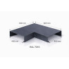 Aluminium coping corner 400 mm | 90° parapet angle | Switzerland