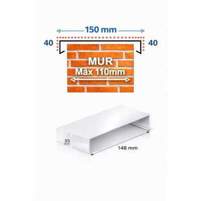 Giunto copertina 150 mm | Collegamento alluminio muro ≤110 mm