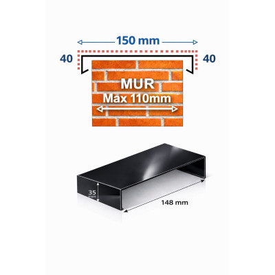 Giunto copertina 150 mm | Collegamento alluminio muro ≤110 mm