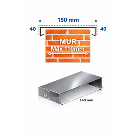 Attika-Verbinder 150 mm | Aluminium-Verbindung Wand ≤110 mm