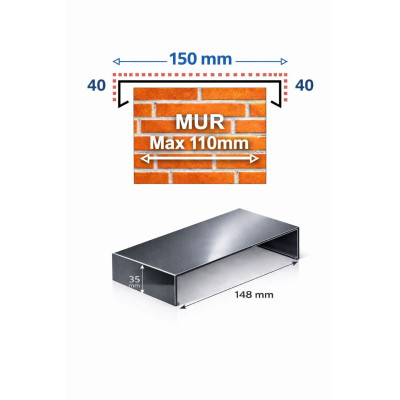 Giunto copertina 150 mm | Collegamento alluminio muro ≤110 mm