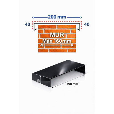 Attika-Verbinder 200 mm | Aluminium-Verbindung Wand ≤160 mm