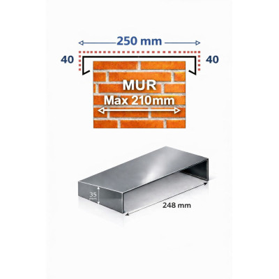 Attika-Verbinder 250 mm | Aluminium-Verbindung Wand ≤210 mm