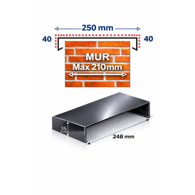 250 mm coping splice | Aluminium joint wall ≤210 mm