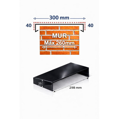 Giunto copertina 300 mm | Collegamento alluminio muro ≤260 mm