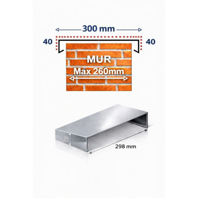 Giunto copertina 300 mm | Collegamento alluminio muro ≤260 mm