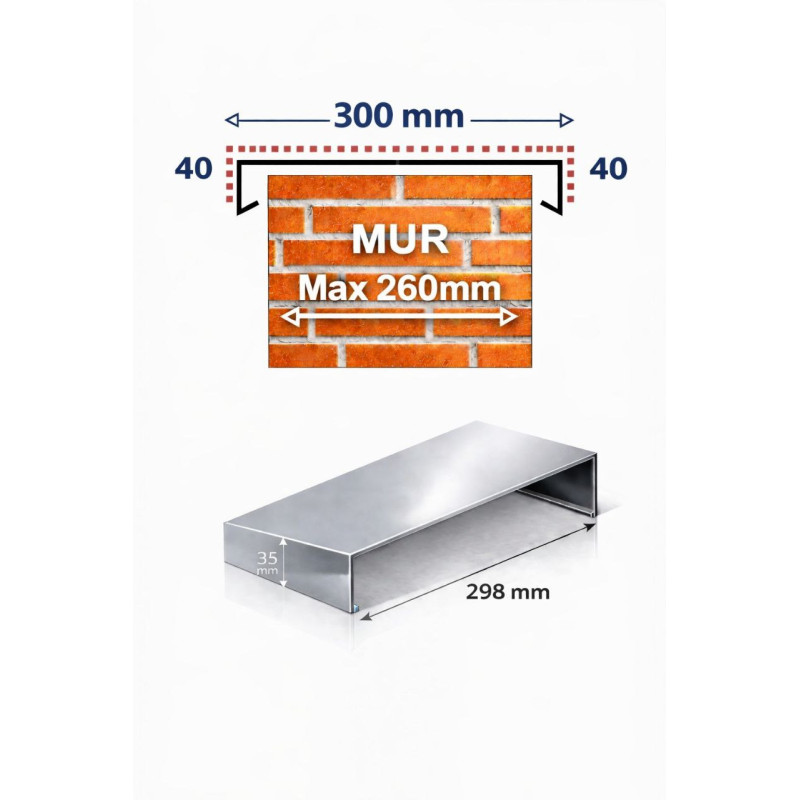 300 mm coping splice | Aluminium joint wall ≤260 mm