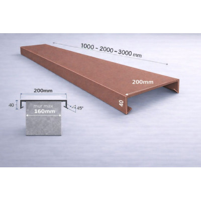 Mauerabdeckung 200 mm Aluminium | SuissePliage