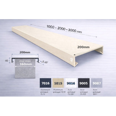 Aluminium coping 200 mm series | SuissePliage