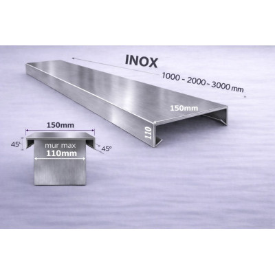 Straight metal coping 150 mm