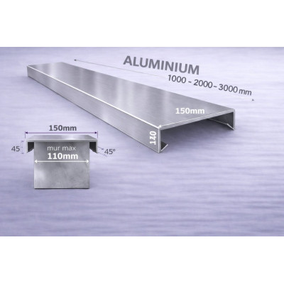 Straight metal coping 150 mm