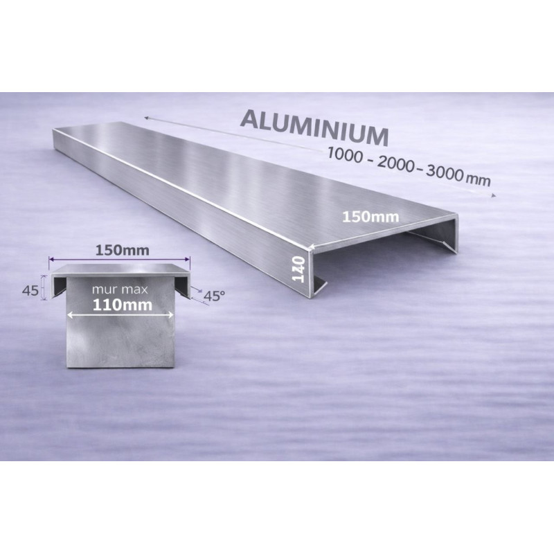 Straight metal coping 150 mm