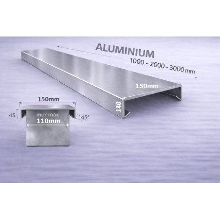 Straight metal coping 150 mm