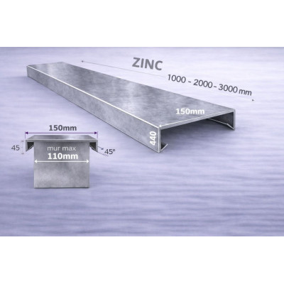 Straight metal coping 150 mm