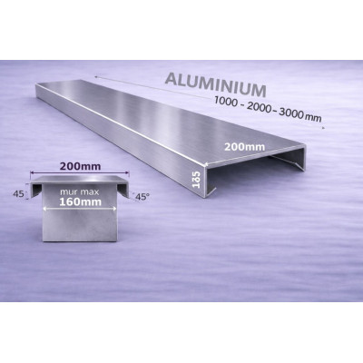 Couvertine série 200 mm en aluminium | SuissePliage