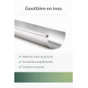 Gouttière demi ronde disponible en inox