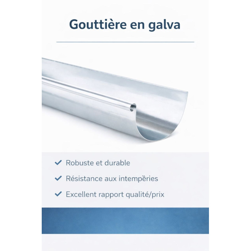 Half-Round Metal Gutter | Steel, Zinc, Alu, Copper | Switzerland