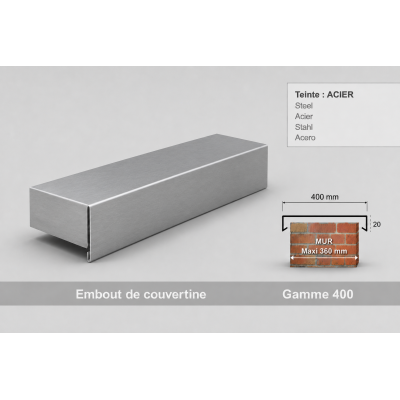 Coping End Cap 400 mm – Aluminium & Steel | SuissePliage