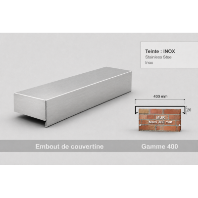 Embout de couvertine 400 mm – Aluminium & Acier | SuissePliage