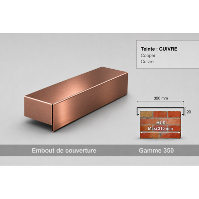 Tappo terminale copertina 350 mm – Alluminio & Acciaio | SuissePliage
