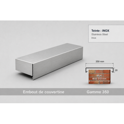 Tappo terminale copertina 350 mm – Alluminio & Acciaio | SuissePliage