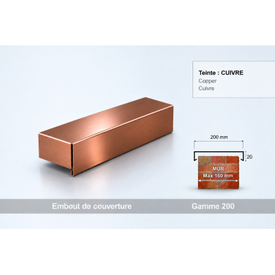 Embout de couvertine 200 mm – Aluminium & Acier | SuissePliage