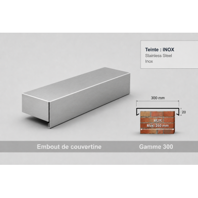 Embout de couvertine 300 mm – Aluminium & Acier | SuissePliage
