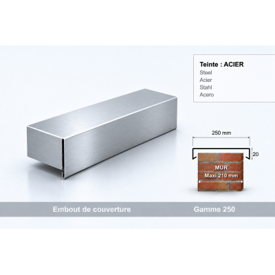 Embout de couvertine 250 mm – Aluminium & Acier | SuissePliage