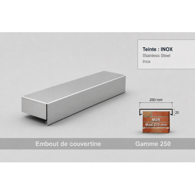 Embout de couvertine 250 mm – Aluminium & Acier | SuissePliage
