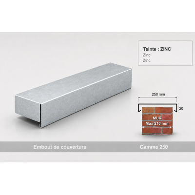 Embout de couvertine 250 mm – Aluminium & Acier | SuissePliage