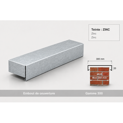 Embout de couvertine 300 mm – Aluminium & Acier | SuissePliage