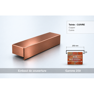 Embout de couvertine 250 mm – Aluminium & Acier | SuissePliage