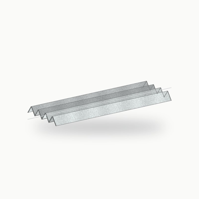 Closoir crante metallique 2 m alu RAL 7035 2 m - SuissePliage