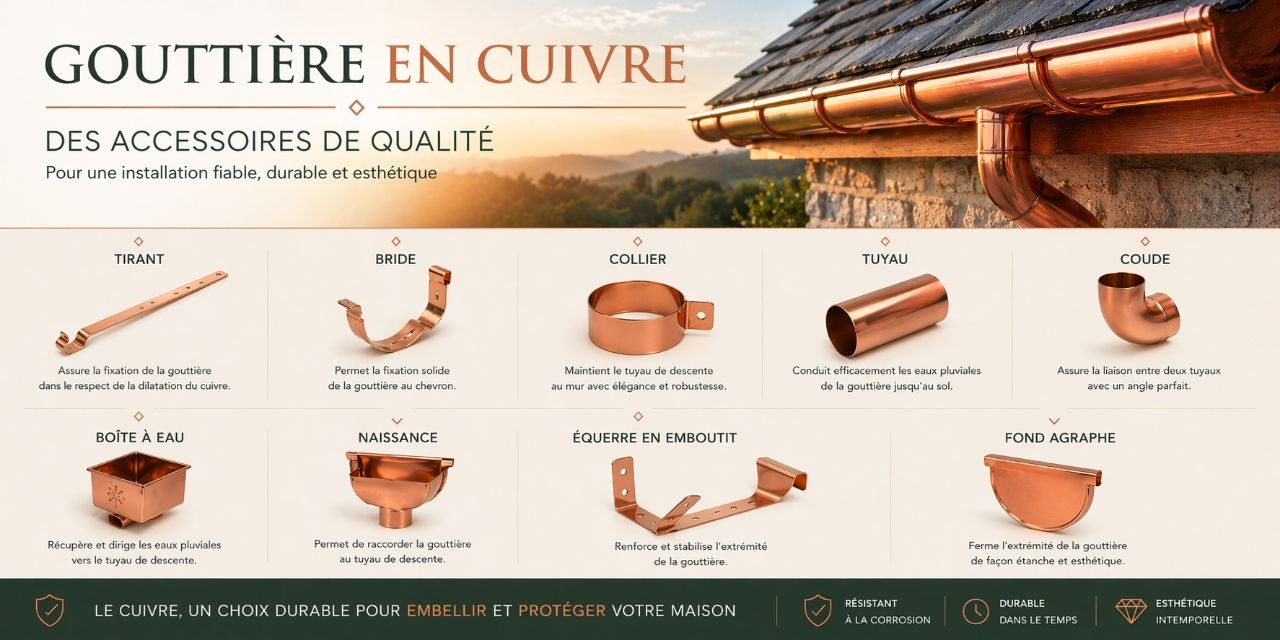 Accessori grondaia semicircolare DEV 33 — bocchettone curva collare tappo squadra